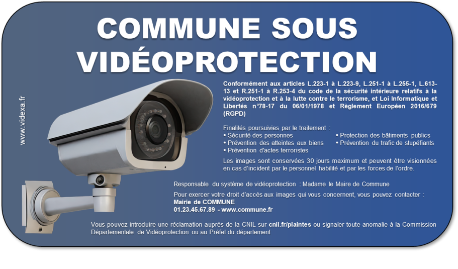 Panonceau d'information du public d'un système de vidéoprotection